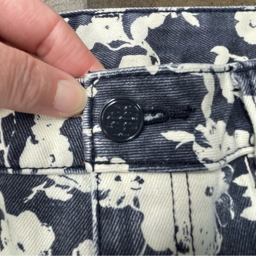 Tory Burch Floral Alexa Cropped Skinny Jeans size 28 - Picture 10 of 14
